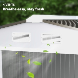 Magazie Gradina 277×195×192 cm – Otel & PP cu Usi Glisante Duble - Img 8
