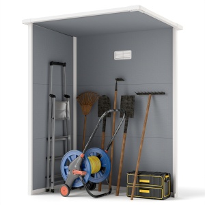 Magazie pentru Gradina 1.5 x 1 m, Magazie pentru Scule cu Usa care se Incuie, Fereastra si Ventilatie, Gri - Img 8