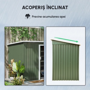 magazie pentru scule de gradina, 280x130x172cm, Verde deschis - Img 8