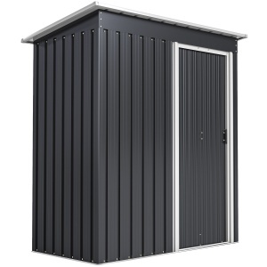 Magazie Scule cu Usa Glisanta, 163x89x182 cm, Negru - Img 1