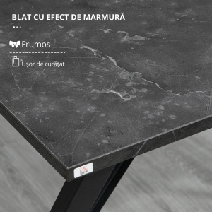 Masa Bar 120 cm – Blat Marmura, 4 Persoane, Design Modern - Img 6