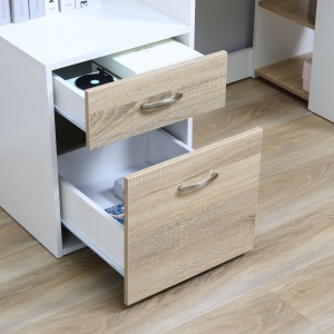 Masa de Birou Moderna pentru Computer cu Rafturi din Lemn MDF, 140x55x92 cm - Img 8