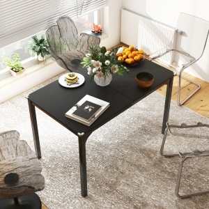 Masa de Gradina Extensibila pentru 4-6 Persoane, cu Picioare din Otel, 160x70x75 cm, Negru - Img 8