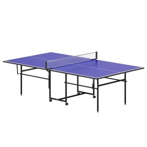 Masă de Ping Pong Pliabilă cu Roți, Plasă și Palete pentru Interior