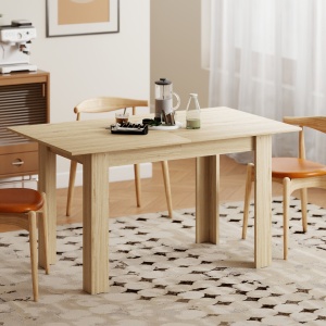 Masa extensibilă, 140-180 cm, finisaj lemn natural, pentru 6-8 persoane - Img 7