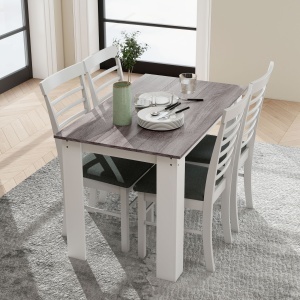 Masă Modernă de Dining pentru 4-6 Persoane 120x69x75 cm Gri și Alb - Img 8