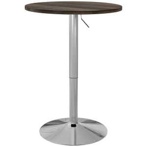 Masa reglabila pentru bar cu blat pivotant 360°, Nuc - Img 1