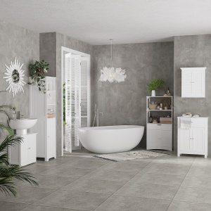 Masca Chiuveta Baie – MDF Alb, 2 Usi, 60×30×60 cm - Img 9