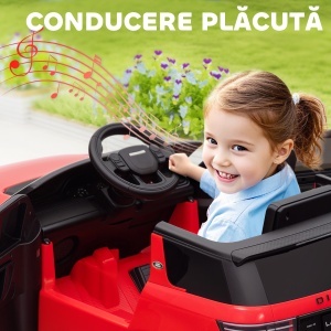 Masina Electrica pentru Copii 3-6 Ani, cu Telecomanda, Centura, Muzica, Claxon si Faruri, 106x65.5x51 cm, Rosu - Img 5
