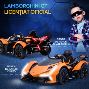 Masina Electrica pentru Copii, Automobil Lamborghini cu Telecomanda, Faruri LED si Muzica - Img 7