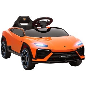 Mașină Electrică pentru Copii sub Licență Lamborghini cu Claxon și Telecomandă, 101.5x49x43 cm, Portocaliu