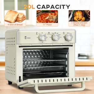Mini Cuptor 5-in-1, Capacitate 20 L, 1400W, 1 Grătar, 1 Tavă, Timer 60 Min - Img 4