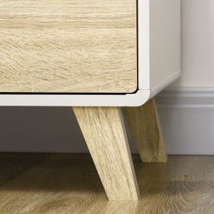 Mobilier multifunctional cu 2 usi de presiune si rafturi reglabile, dulap de living si dormitor din lemn, 80x40x70cm, alb si stejar - Img 9