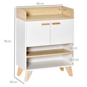 Mobilier multifunctional cu dulap cu 2 usi si compartimente deschise, din lemn, alb - Img 3