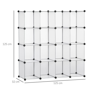 Mobilier pentru incaltaminte modular, 16 cuburi 30x30x30cm din plastic PP si otel , transparent - Img 3