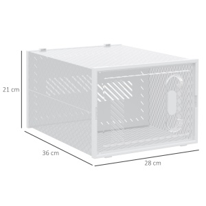 Mobilier pentru organizarea incaltamintei cu gauri de ventilare, 8 cuburi, 28x36x21cm din Plastic PP, Alb si transparent - Img 3