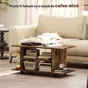Modern TV Cabinet Stand Storage Shelves Table Mobile Bedroom Furniture Bookshelf Bookcase Rustic Brown - Img 6