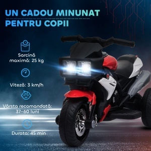Motocicleta Electrica 6V – Copii 3–5 ani, Rosie cu Lumina & Sunet - Img 7