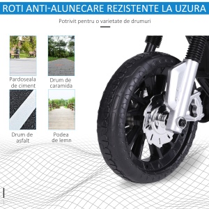 Motocicleta Electrică Copii cu Suspensie Dublă și Muzică și Lumini pentru Copii de la 3 la 8 ani Albastru - Img 6