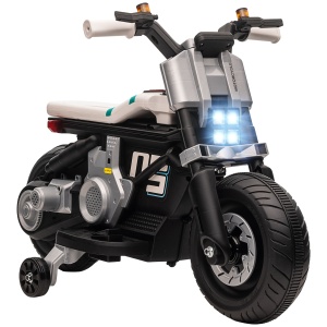 Motocicleta electrica cu roti de antrenament, jucarie in aer liber pentru 3-5 ani - alb - Img 1