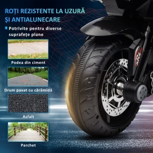Motocicletă Electrică pentru Copii 3-5 Ani, Max. 25kg, cu Baterie 6V, Albastru - Img 6