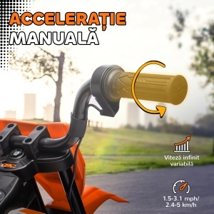 Motocicletă Electrică pentru Copii 3-6 Ani, 2 Motoare, Roți Detașabile și Sunete Portocaliu - Img 4
