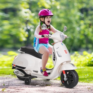 Motocicletă Electrică pentru Copii, 6V cu Muzică, Lumini și Sunete, 102x50,5x75,5 cm, Alb - Img 2