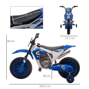 Motocicleta Electrica pentru Copii Baterie 12V Reincarcabila si Rotite Albastru inchis - Img 3