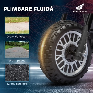 Motocicletă Electrică pentru Copii sub Licență Honda CRF450RL cu 3 Roți și Claxon, 71x40.5x43.5 cm, Gri - Img 6