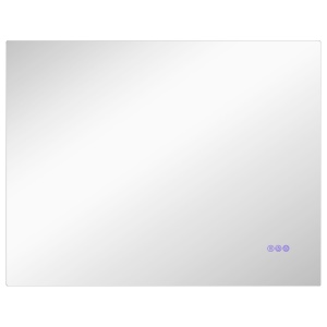 Oglindă de Baie LED cu Ramă, Anti-Abur, 3 Temperaturi de Culoare și Memorie, 80x60x4 cm, Transparent - Img 1