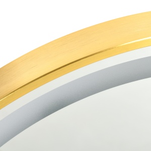 Oglindă de Baie Rotundă cu Lumină LED, Luminozitate Reglabilă și Întrerupătoare Touch, Ø60x4 cm, Auriu - Img 9