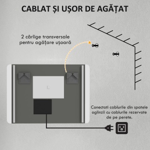 Oglinda pentru baie cu lumini LED, 70 x 50 cm - Img 8
