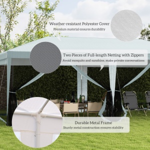 Outdoor 116" x 234" Pop-Up Canopy Tent w/ UV Protection & Lasting Strength White - Img 7