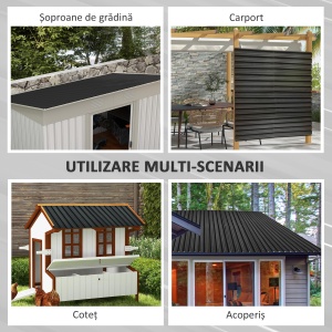Panouri pentru Acoperiș din Oțel, 12 Foi Galvanizate pentru Acoperișuri și Pereți, 129x45 cm, Gri Închis - Img 4