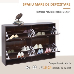 Pantofar 120×24×81 cm – Rafturi Reglabile, PAL Maro - Img 4