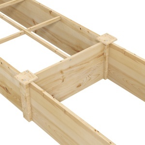 Patul supraînălțat pentru grădină și grădină de legume cu partiție internă și fund deschis, 237x60x25cm, lemn natural - Img 9