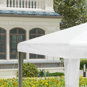 Pavilion de Grădină 3x3 m Portabil cu Acoperire Anti UV, Alb - Img 9