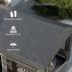 Pavilion de Grădină cu Înălțime Reglabilă, 4 Uși și 4 Ferestre, 6x3 m, Gri Închis - Img 4