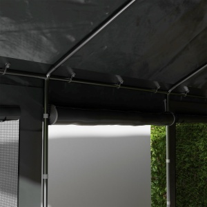 Pavilion de Grădină cu Înălțime Reglabilă, 4 Uși și 4 Ferestre, 6x3 m, Gri Închis - Img 8