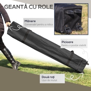 Pavilion Pliabil Pop-Up 4x4 m cu Înălțime Reglabilă pe 3 Niveluri, Pavilion Exterior cu Plasă de Țânțari, Saci de Nisip, Geantă de Transport, UV50+, pentru Grădină Camping Petreceri, Crem - Img 4