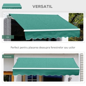 perdea tip rulou parasolar impermeabil, 295x245cm, verde - Img 7