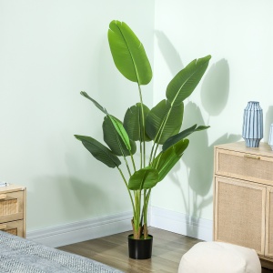 Plantă Artificială de 160 cm cu 10 Frunze Verzi din PEVA și Vas de Ø16.5x13.5 cm - Img 8