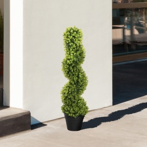 Plantă Artificială Eucalipt Spiralat cu Ghiveci Inclus Rezistent la Raze UV, Ø17,5x90 cm, Verde - Img 8