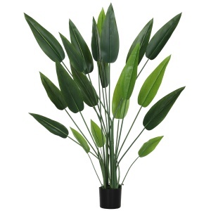 Plantă Artificială "Pasărea Paradisului" cu 20 de Frunze și Ghiveci - Img 1