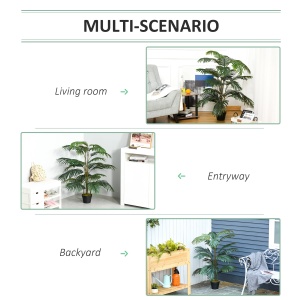 planta decorativa plastic, 20 frunze, 140cm, verde - Img 5