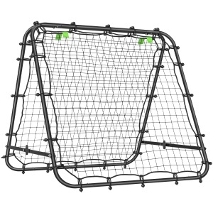 Plasa de fotbal pliabila din PE si oțel, cu unghi reglabil si cuie, 100x95x90 cm, albastru - Img 1