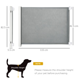 Poartă Extensibilă pentru Câini până la 115 cm, Alb și Gri - Img 3