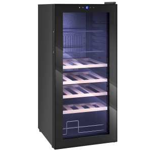 Răcitor de Vinuri de 92L pentru 20 Sticle, Răcitor Silențios cu Temperatură Reglabilă 5-18℃, Ușă Anti UV, Rafturi Ajustabile, Compresor, Display LED, Clasa G