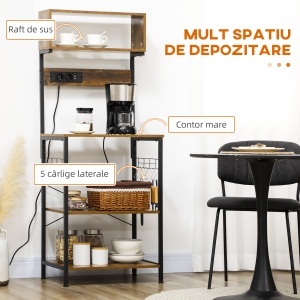 Raft Bucatarie cu Prize – Dulap Multifunctional pentru Microunde - Img 6