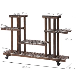 Raft pentru Flori – 4 Niveluri Lemn pentru Interior sau Gradina - Img 3